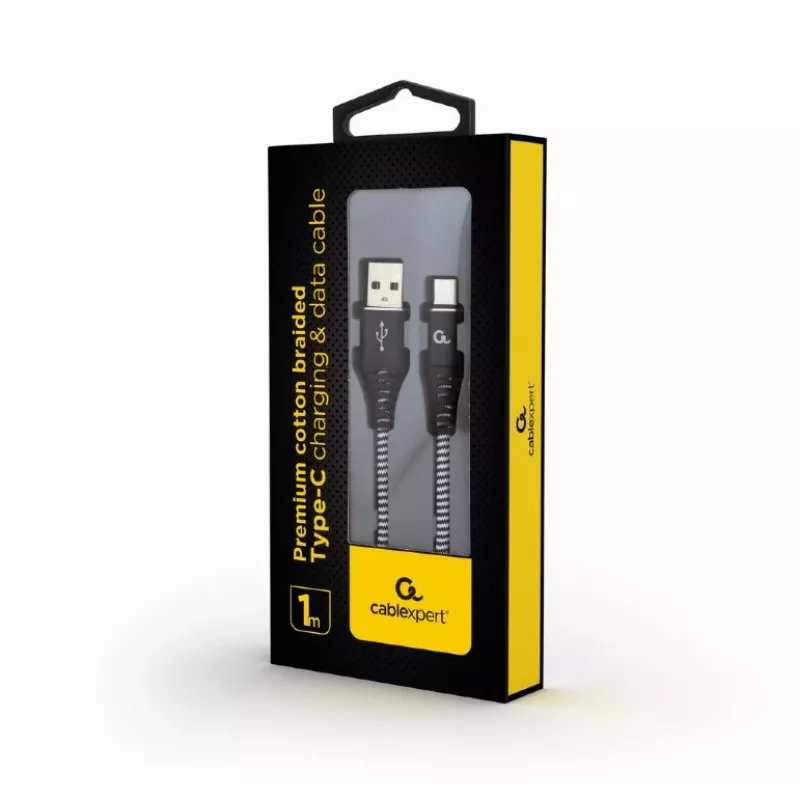 CABLE USB-C A USB2 1M BLK/WHT/CC-USB2B-AMCM-1M-BW GEMBIRD