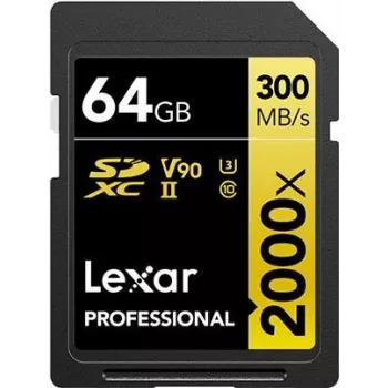 Lexar Professional 2000x SDXC 64GB UHS-II U3 V90 Tarjeta de memoria (LSD2000064G-BNNNG)