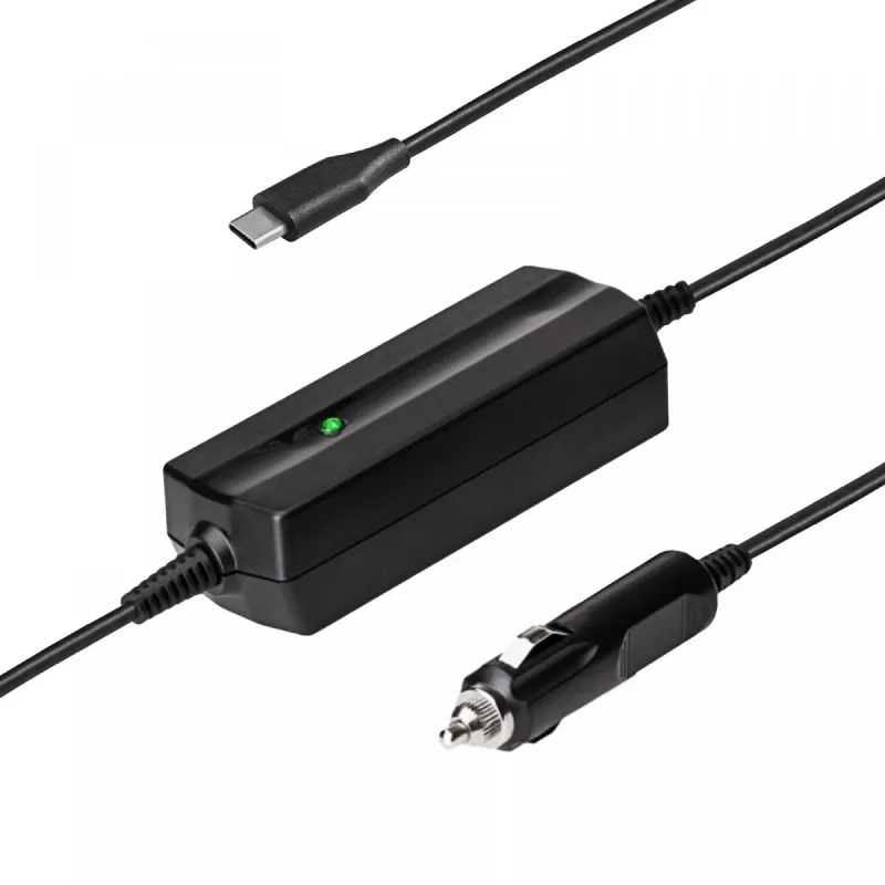 Akyga AK-ND-83 cargador USB-C para coche 65 W, Power Delivery, entrada 12/24 V, salida 5–20 V, 1,8 m