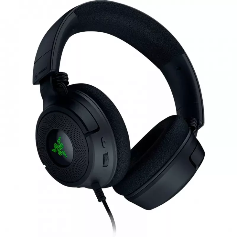 Razer Kraken V4 X - auriculares gaming para PC con cable (controladores TriForce de 40 mm, micrófono cardioide retráctil, sonido envolvente 7.1, Chroma RGB para PC, consola y teléfono)