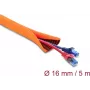 Funda protectora de cables autoadhesiva de doble capa DELOCK 5 m × 16 mm, naranja