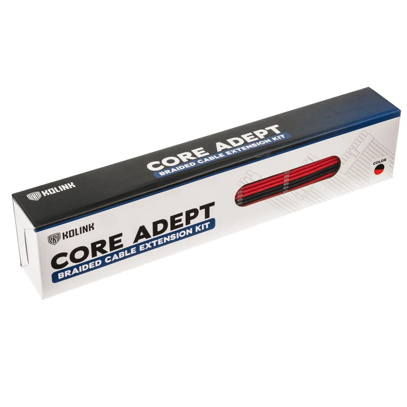 Kolink Core Adept COREADEPT-EK-BRD kit de extensión de cables trenzados, negro/rojo