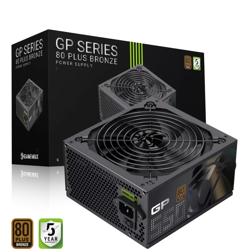 Fuente de alimentación Gamemax, 80 PLUS, Bronze | GP 550B | 550 W