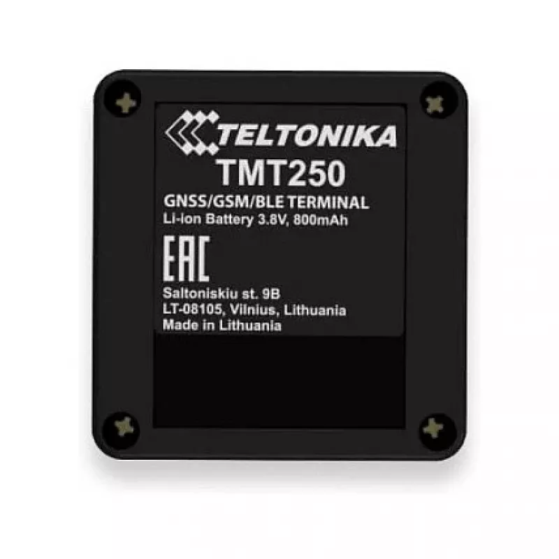 Rastreador GPS personal Teltonika TMT250 — negro, 0,128 GB de memoria, Li-Ion 3,8 V, hasta 8 h de autonomía