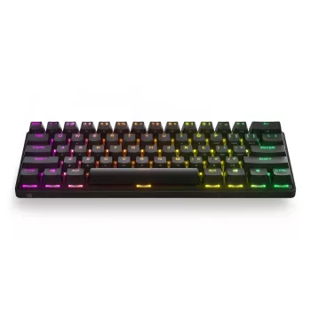 Teclado gaming mecánico STEELSERIES Apex Pro Mini Wireless — factor de forma 60%, USB + RF Wireless + Bluetooth, QWERTY US, negro
