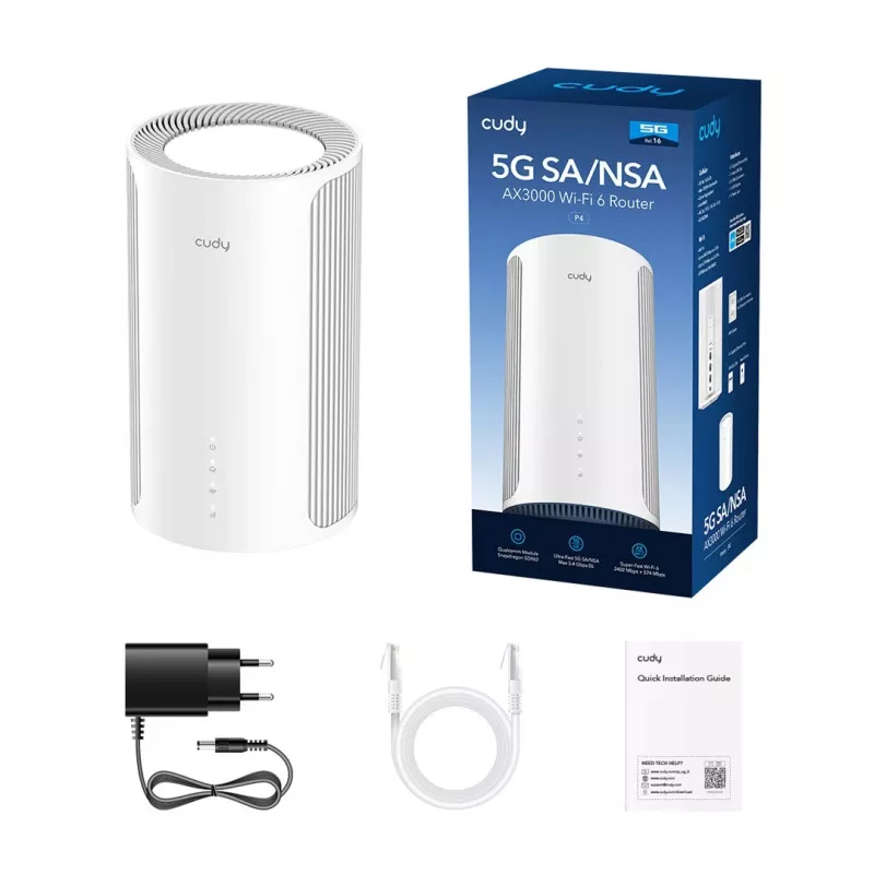 Router mesh rápido y potente para red doméstica WiFi-6 AX3000 dual band Cudy P4 5G S