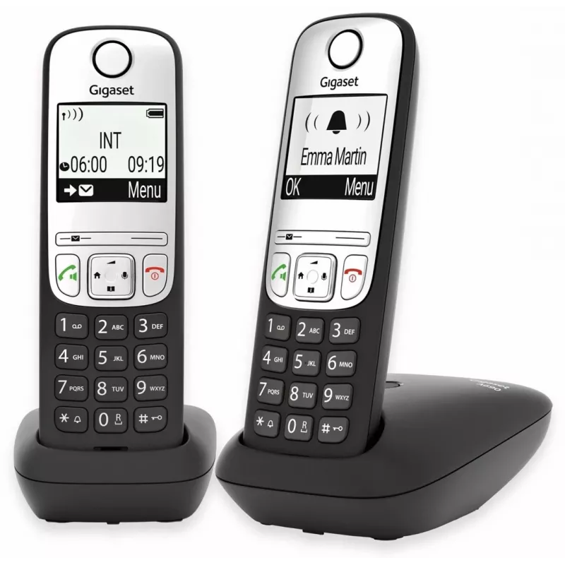 Gigaset A690 Duo Teléfono analógico Identificador de llamadas Negro, Plata