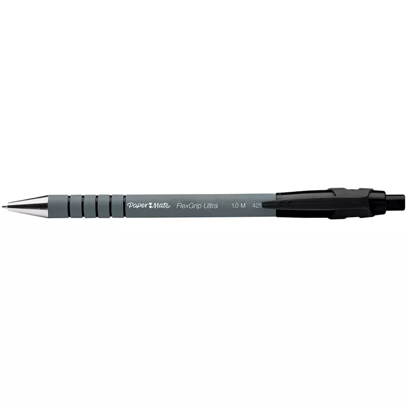 Paper Mate Flexgrip Ultra - clip - bolígrafo retráctil con clip - negro - 12 uds. - medio