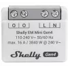 Relé inteligente Shelly Relay EM Mini Gen4 1 canal Wi‑Fi Matter Zigbee Bluetooth 8A, 110–240V, Medidor de energía