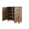 Aparador Cama LOTTA 110 4D roble wotan + negro mate