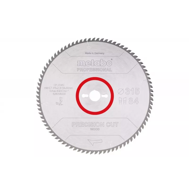 Hoja de sierra circular Metabo HW/CT 315x30 84z Precision Cut Wood Professional