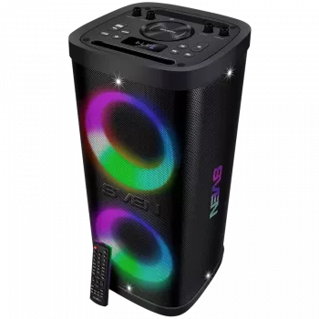 Altavoz portátil SVEN PS-930, negro, potencia de salida 2x75W (RMS), TWS, Bluetooth, FM, USB, microSD, pantalla LED, batería de litio