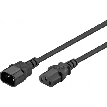 Goobay Alargador de aparato IEC, 1,8 m, negro (59570)