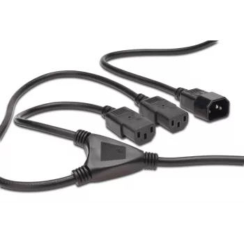 Digitus ASSMANN - Regleta de alimentación (250 V CA) - IEC 320 EN 60320 C14 - IEC 320 EN 60320 C13 - 1.7 m - moldeado - Negro (AK-440400-017-S)
