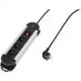 Regleta de enchufes Renkforce 315A-CMB — 3 tomas negra/plateada con interruptor