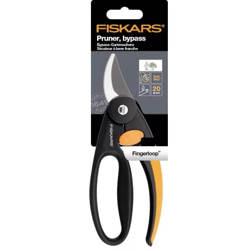 Tijera de podar Fiskars 111440 Bypass negra — Fiskars 1001534 (tijera de jardín de mano, Bypass, negra)