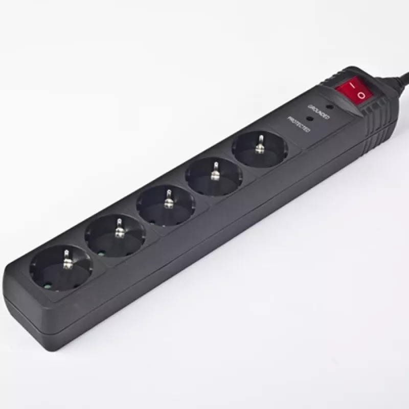 Regleta Gembird SPG5-C-5 1,5 m 5 tomas negro