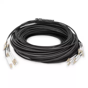 Cable breakout de fibra óptica DIGITUS DK-24338U030BK-BBB, preensamblado OM4 multimodo 8 hilos, LC/UPC–LC/UPC, 30 m, U-DQ(ZN) BH