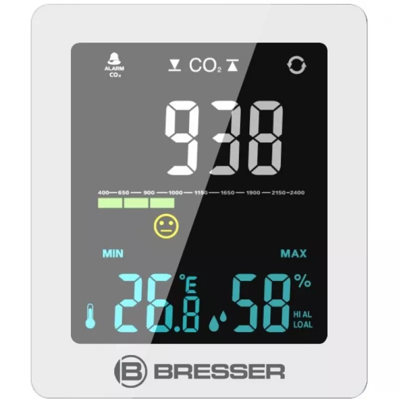 Medidor de calidad del aire Bresser Optics 7004020GYE000 CO2 temperatura 0–50°C