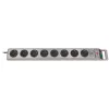 Regleta de enchufes Super-Solid 8 tomas (plata, 2,5 metros, protección contra sobretensiones 13.500A)