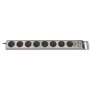Regleta de enchufes Super-Solid 8 tomas (plata, 2,5 metros, protección contra sobretensiones 13.500A)