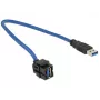 Cable USB DeLOCK 86375 USB 3.2 Gen 1 0,5 m USB A azul