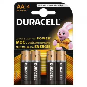 Pilas alcalinas Duracell Plus AA/LR6, pack de 4