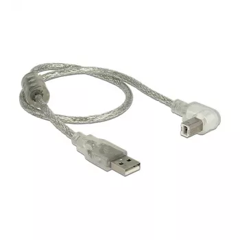 Cable USB DeLOCK 84811 USB 2.0 0,5 m USB A USB B plata transparente