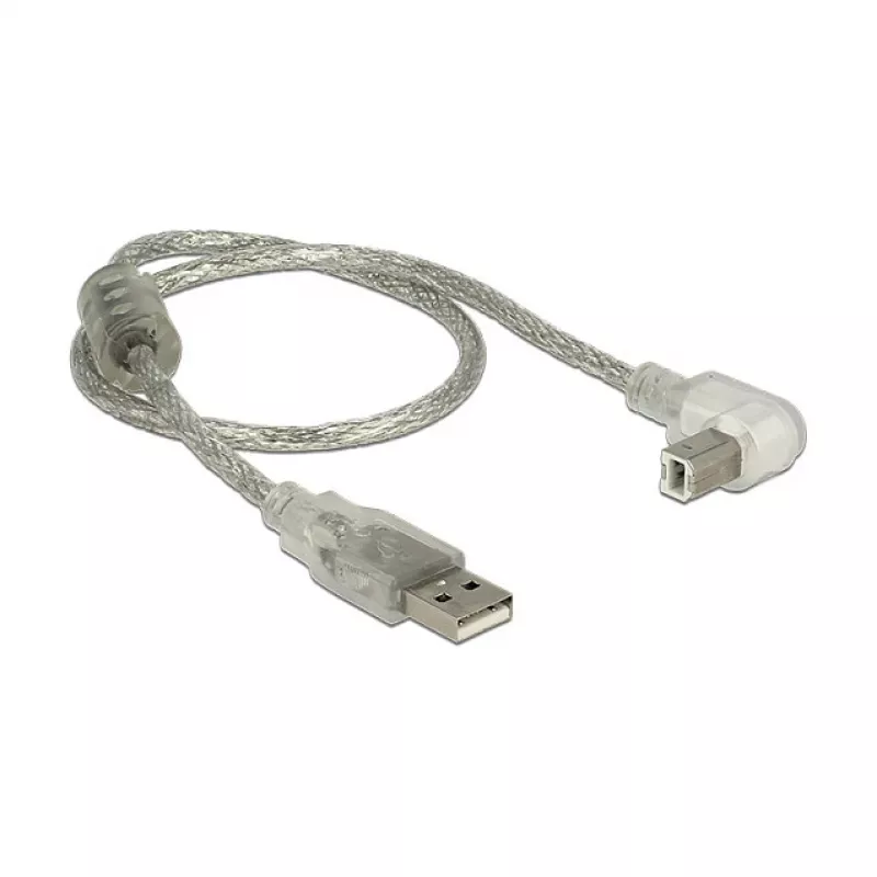 Cable USB DeLOCK 84811 USB 2.0 0,5 m USB A USB B plata transparente