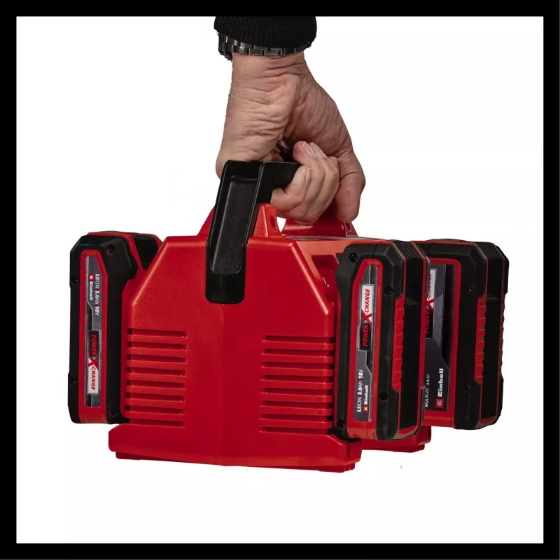 Cargador universal EINHELL Power X-Quattrocharger 4A - Power X-Change para 4 baterías (indicador LED de estado | carga en paralelo | carga rápida | gestión de carga | Re