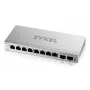 Switch gestionado L2 Gigabit Zyxel GS1200-10v3 — 8x Gigabit (10/100/1000), 20 Gbps, MAC 4000, sobremesa, gris