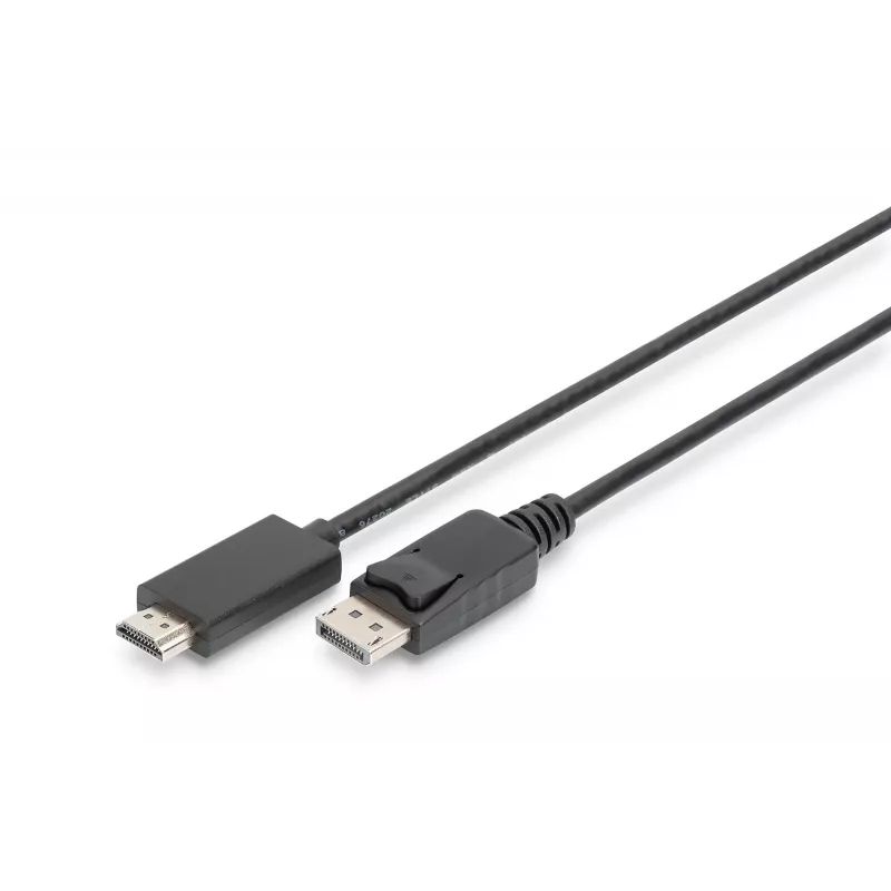 Cable adaptador DisplayPort 1.2 con bloqueo 4K 60Hz UHD Type DP/HDMI A M/M negro 2 m