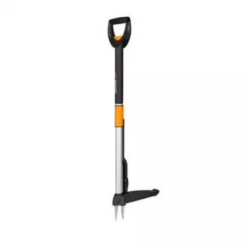 Desherbador de raíces Fiskars 1020125 con mango metálico, herramienta de jardín, profundidad 1190 mm, ancho 30 mm, peso 1,25 kg