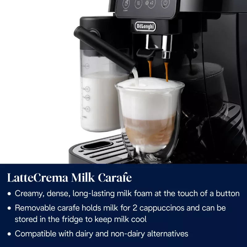 Cafetera superautomática De’Longhi Magnifica ECAM220.60.B — depósito de agua 1,8 l, depósito de café en grano 250 g, molinillo cerámico, negra