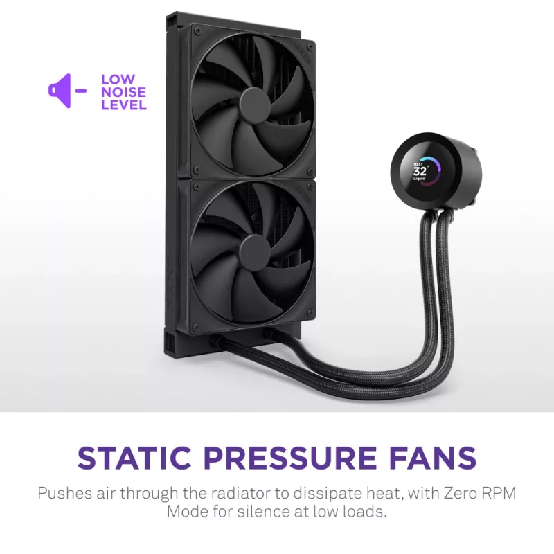 Refrigeración líquida todo en uno NZXT Kraken Plus 280 14 cm negro