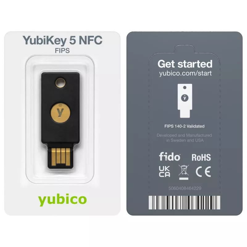 Yubico YubiKey 5 NFC FIPS Llave de seguridad, USB-A, negro