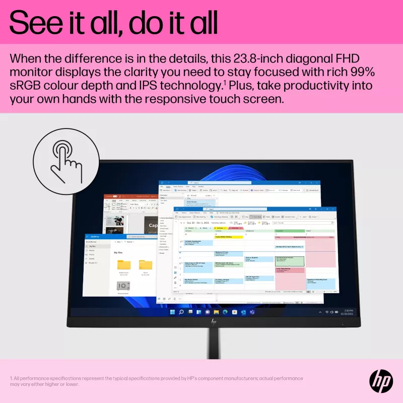 Monitor táctil HP E24t G5 FHD, 60,5 cm (23,8
