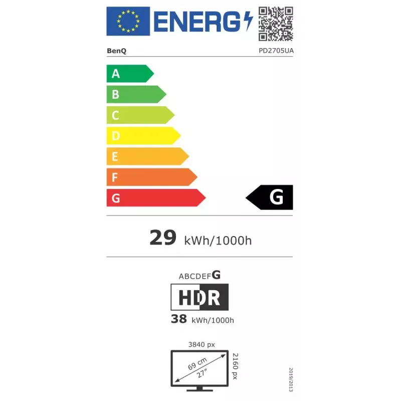 BenQ PD2705UA monitor de ordenador 68,6 cm (27 inch) 3840 x 2160 píxeles 4K Ultra HD LCD negro