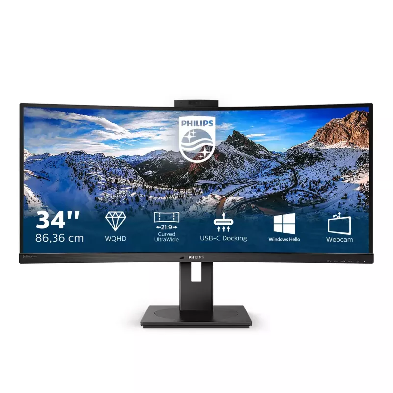 Philips P Line 346P1CRH/00 Monitor de ordenador 86,4 cm (34 inch) 3440 x 1440 píxeles UltraWide Quad HD LED Negro
