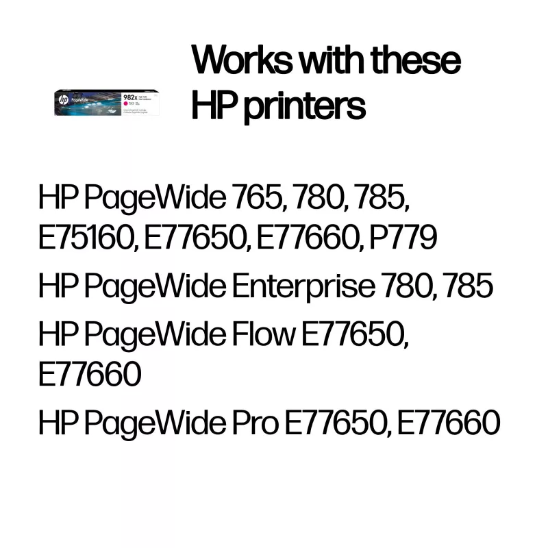 Cartucho PageWide original HP 982X alta capacidad Magenta, Magenta, 1 unidad, 16000 páginas