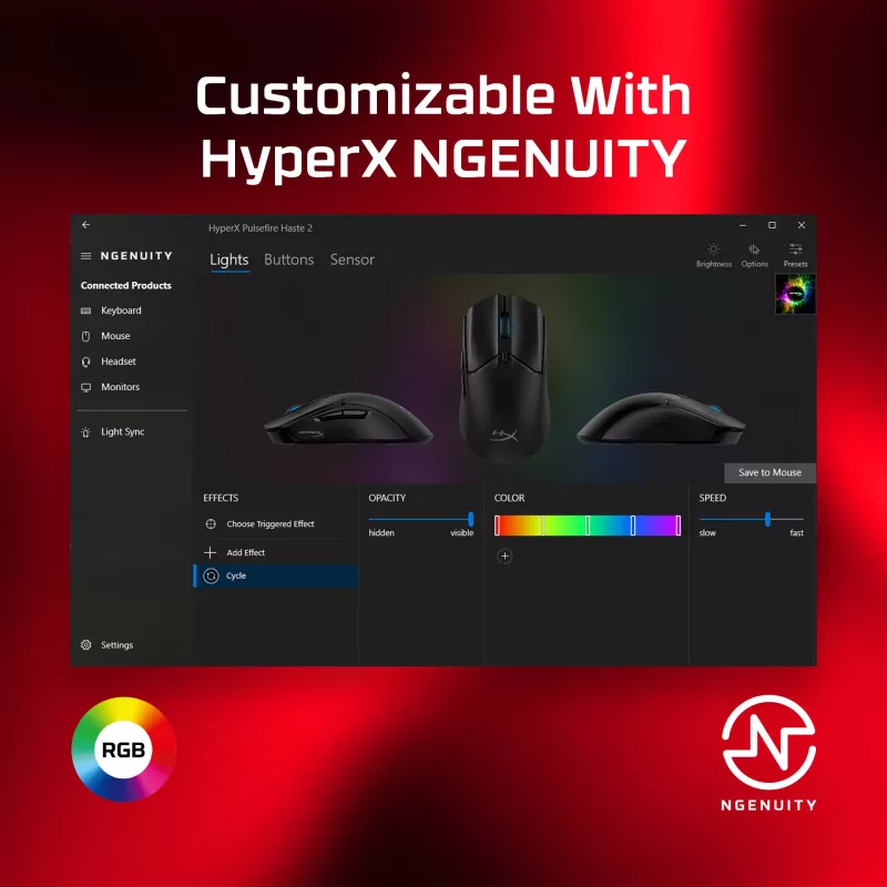 HyperX Pulsefire Haste 2 – Ratón gaming (negro)