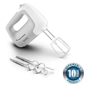 Batidora de mano Tefal Prep'Mix HT450B — 450 W, 5 velocidades, turbo, varillas metálicas, blanca