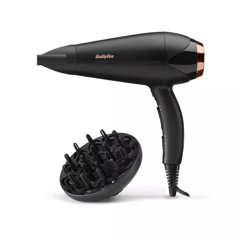 Secador de pelo BABYLISS D570DE Turbo Shine 2200 W con difusor y concentrador