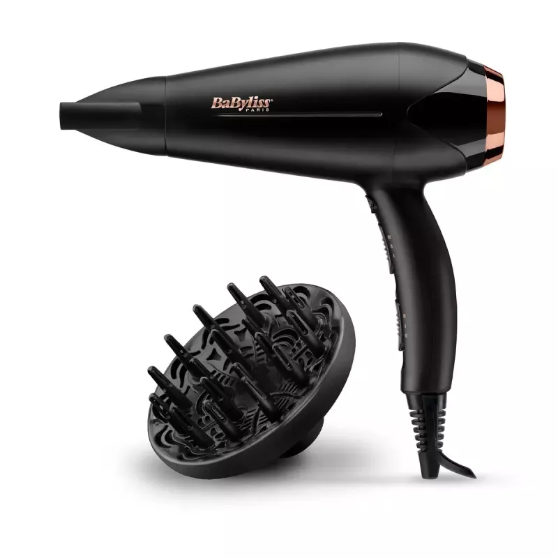 Secador de pelo BABYLISS D570DE Turbo Shine 2200 W con difusor y concentrador