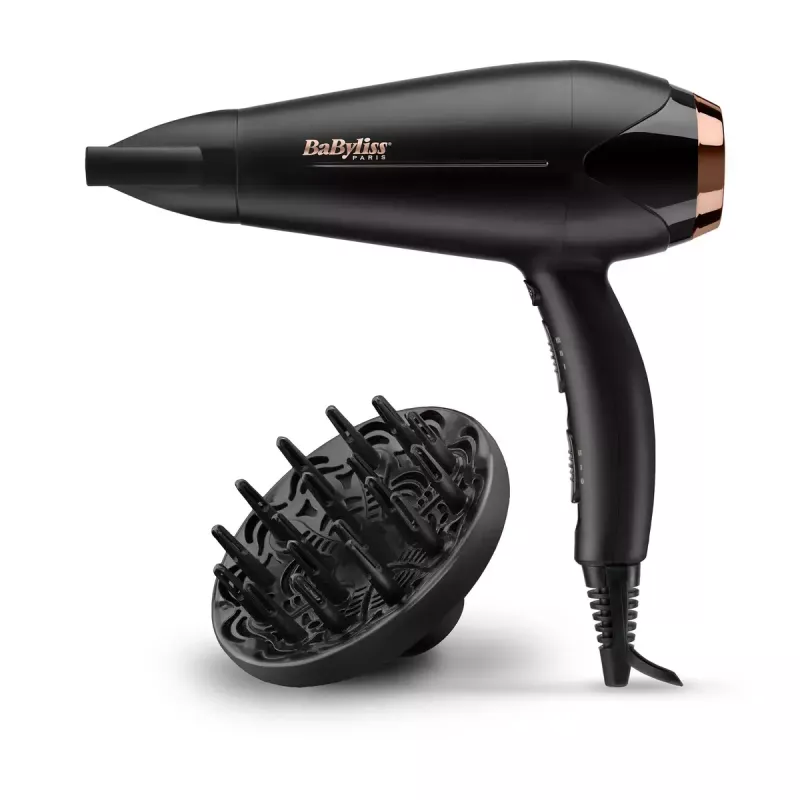 Secador de pelo BABYLISS D570DE Turbo Shine 2200 W con difusor y concentrador