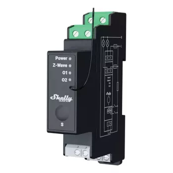 Relé de carril DIN Wave Pro 2PM máx. 25A monofásico 2x 16A con función de medición Z-Wave