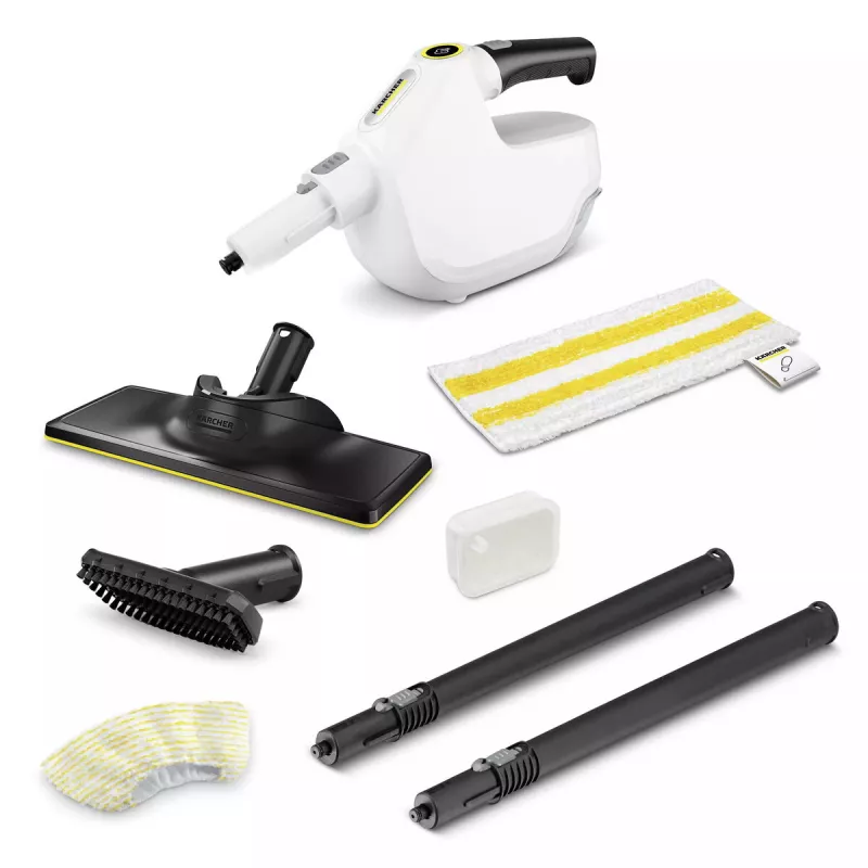 Limpiador de vapor portátil Karcher SC 1 Multi & Up — 0,2 l, 1300 W, 3 bar, cable de 5 m, amarillo