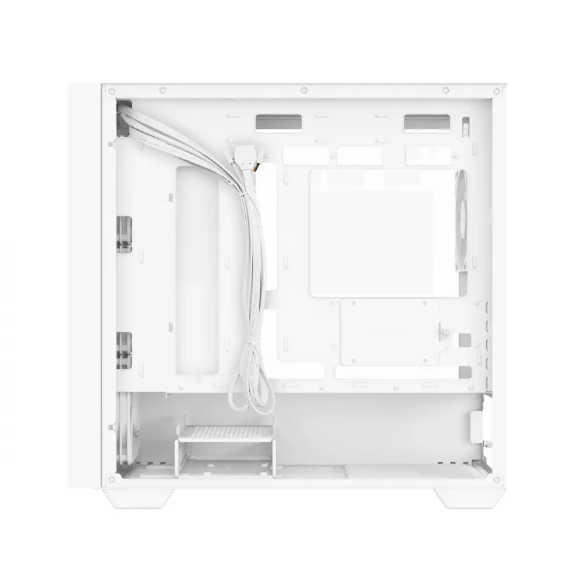 Caja de PC ASUS A21 PLUS Micro ATX blanca — compatible con Micro ATX/Mini-ITX, 3 ventiladores frontales de 120 mm, 1 ventilador trasero de 120 mm, radiador frontal de 360 mm, GPU hasta 380 mm