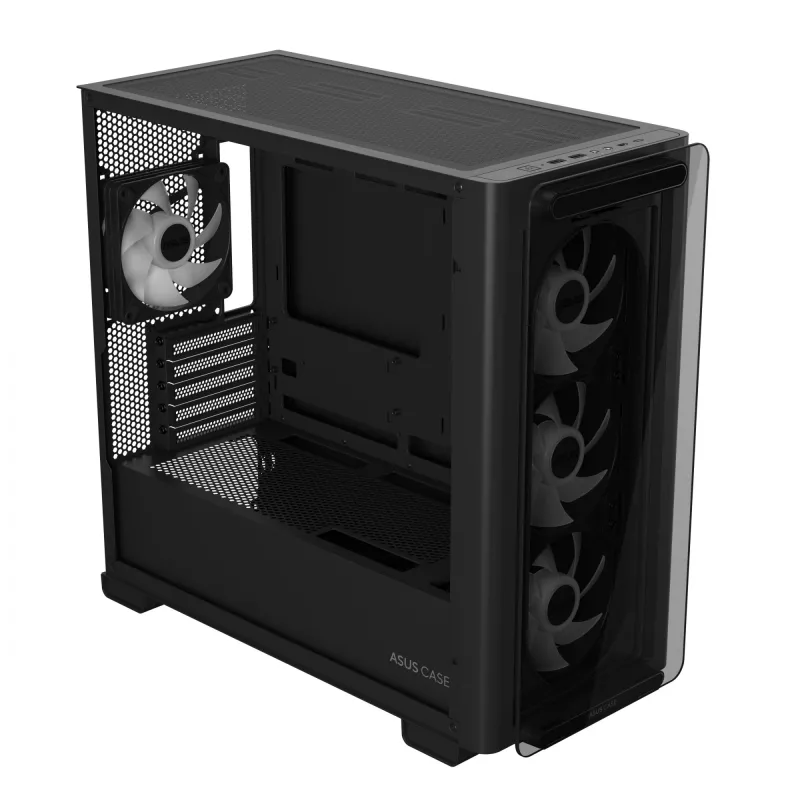 ASUS A23 PLUS TG ARGB negro, PC, negro, micro ATX, Mini-ITX, multicolor, 16,5 cm, 38 cm