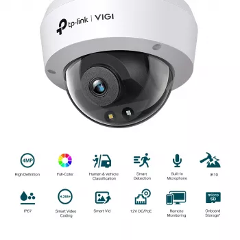 Cámara de vigilancia IP TP-Link VIGI domo a todo color 4MP